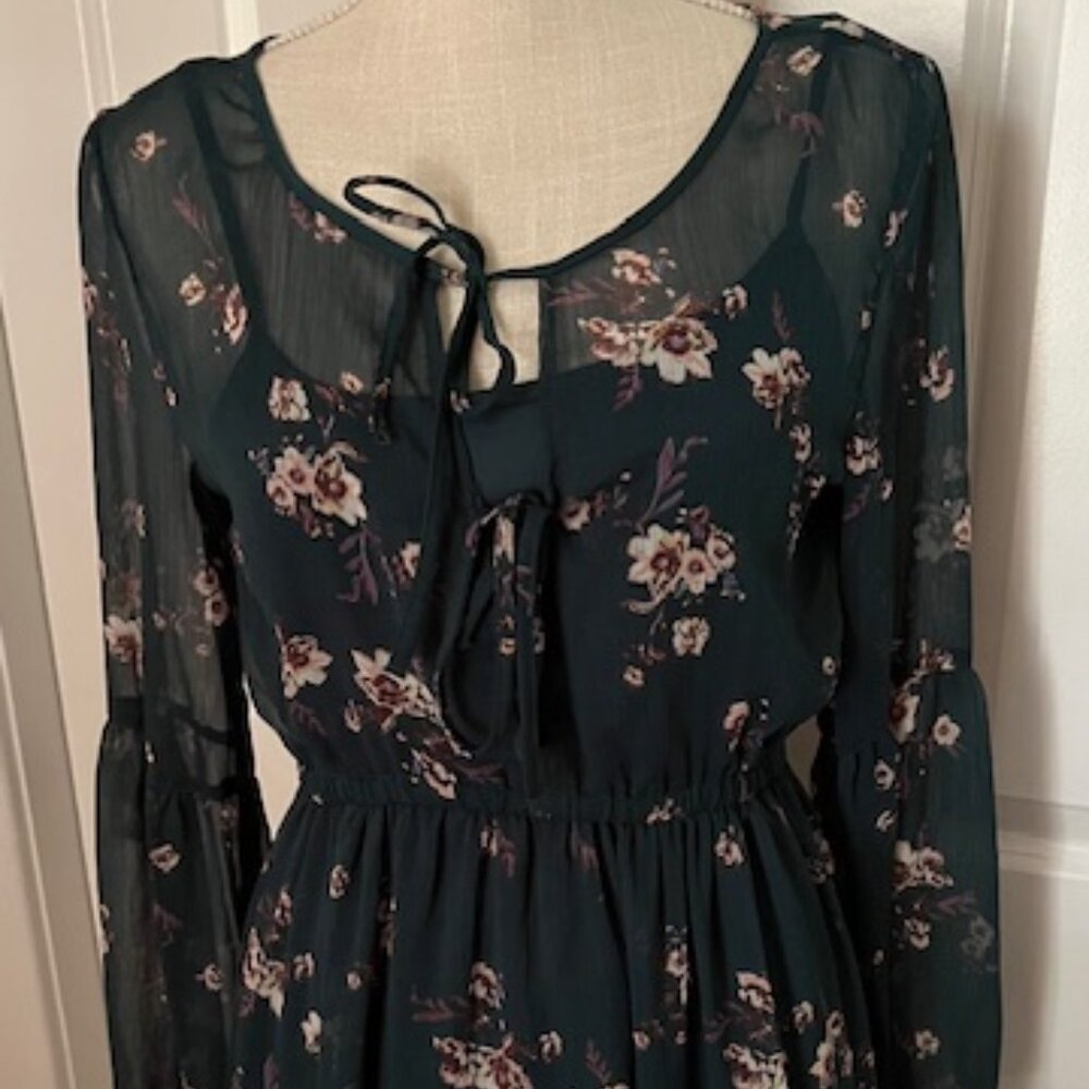 Mudd Green Floral Print Dress
